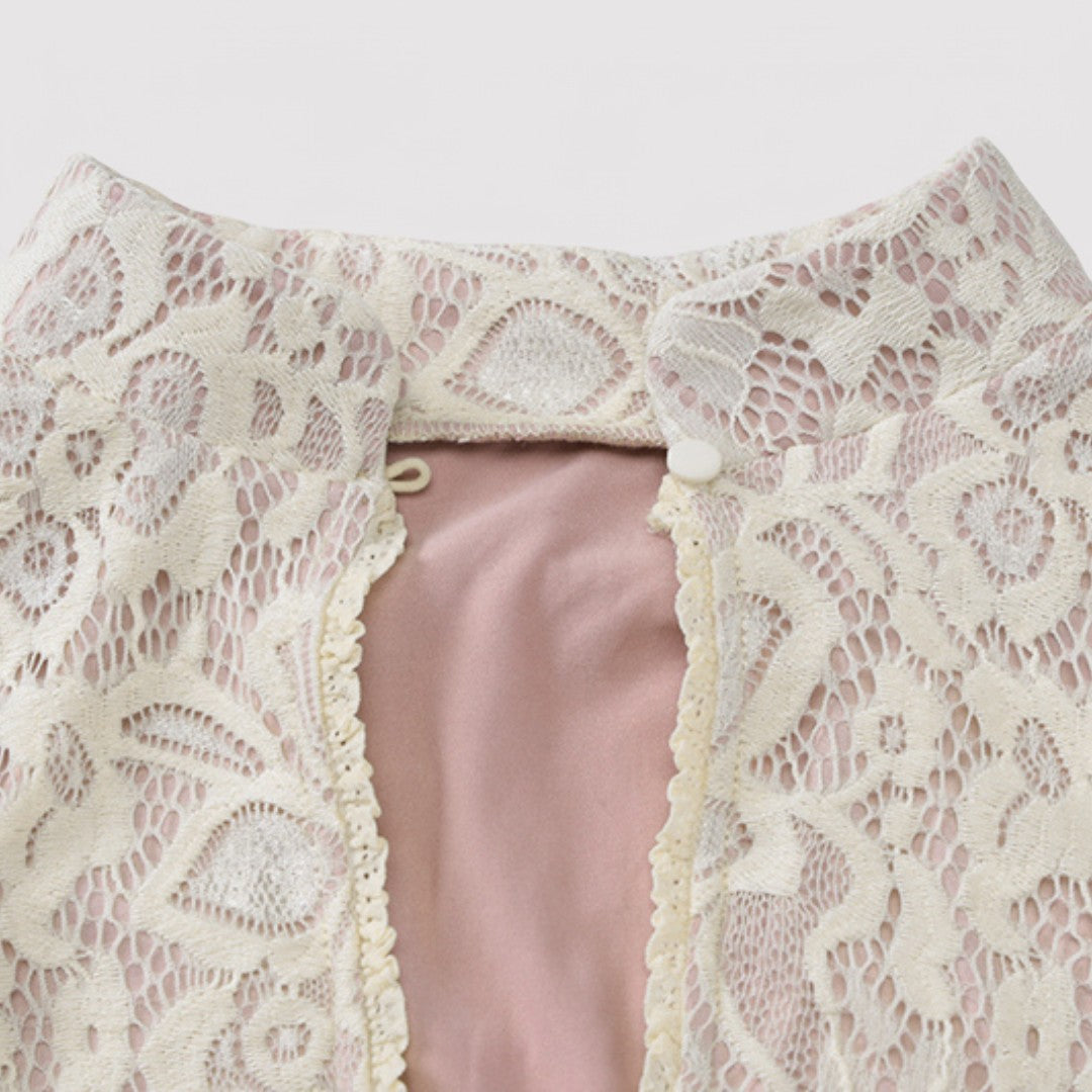 Damen Chic Spitzen Mini Kleid