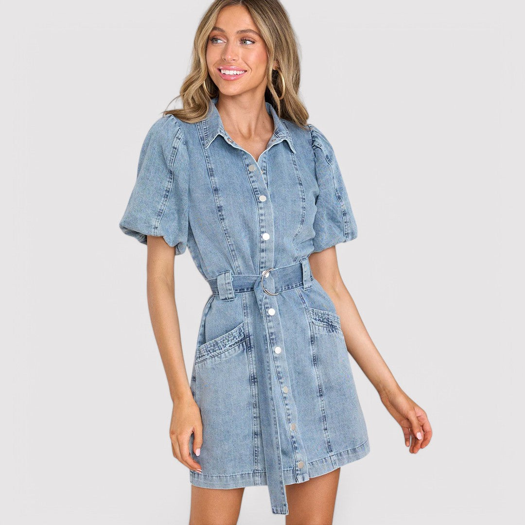 Damen Frühlings-Denimkleid