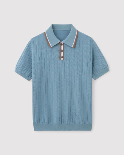 Herren Rippstrick Poloshirt